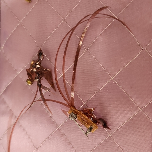 Vintage Bird of Paradise Earrings and Pin - Picture 2 of 2